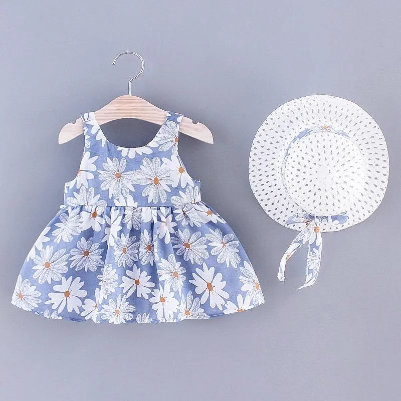 2-piece Pretty Dress with Hat Wholesale children's clothing