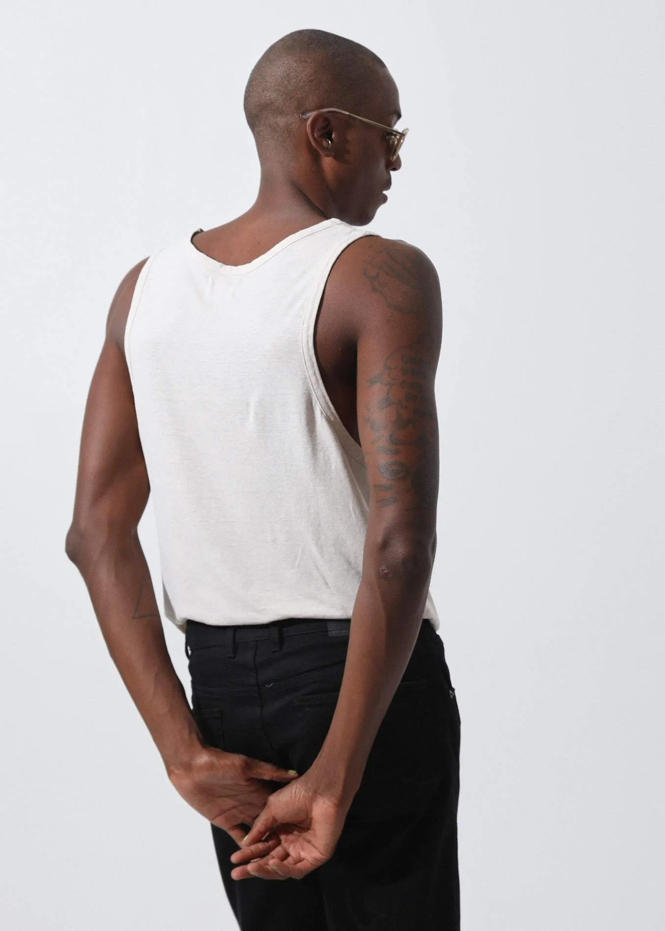 Afends Mens Classic - Hemp Singlet - Moonbeam