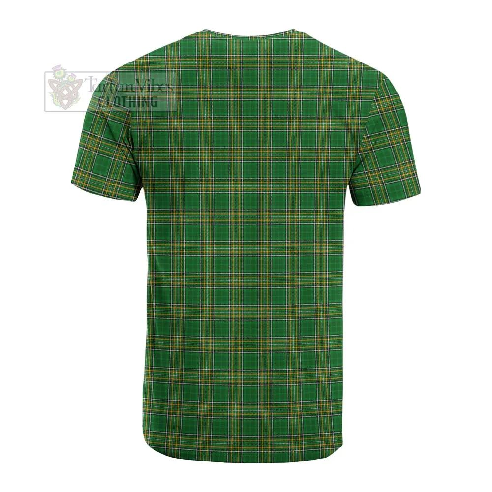 Aldborough Irish Clan Tartan Cotton T-shirt with Coat of Arms