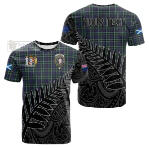 Allardice Crest Tartan Cotton T-shirt with New Zealand Silver Fern Half Style