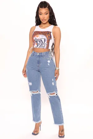 Back Home Ripped Mom Jeans - Medium Blue Wash