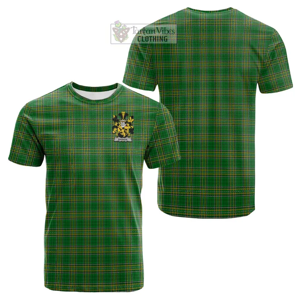 Barker Irish Clan Tartan Cotton T-shirt with Coat of Arms