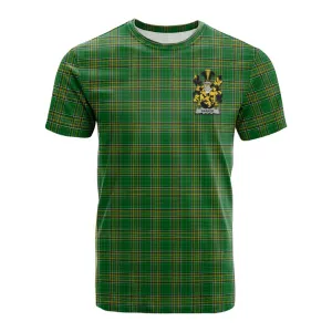 Barker Irish Clan Tartan Cotton T-shirt with Coat of Arms