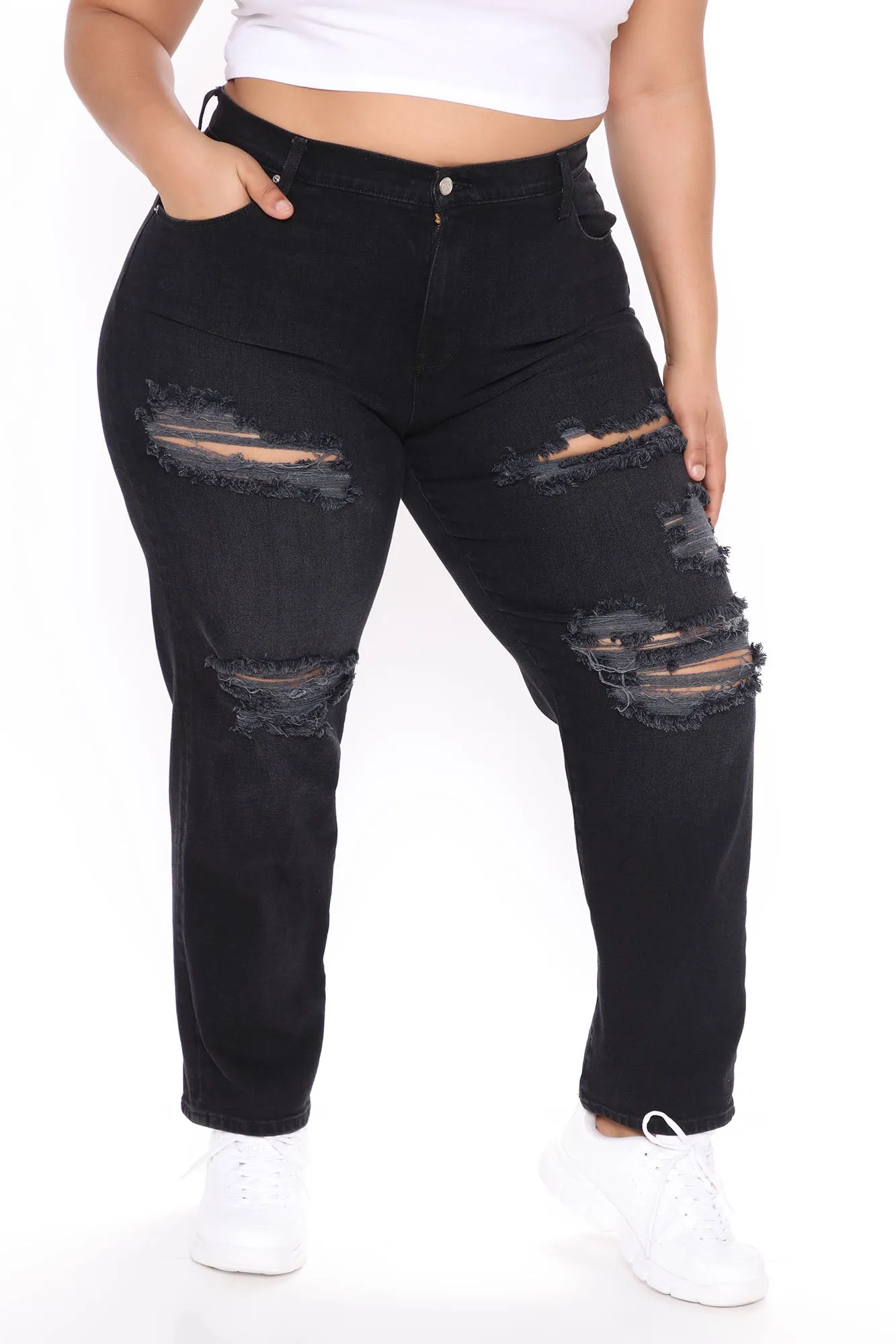 Better Together Ripped Boyfriend Jeans - Black