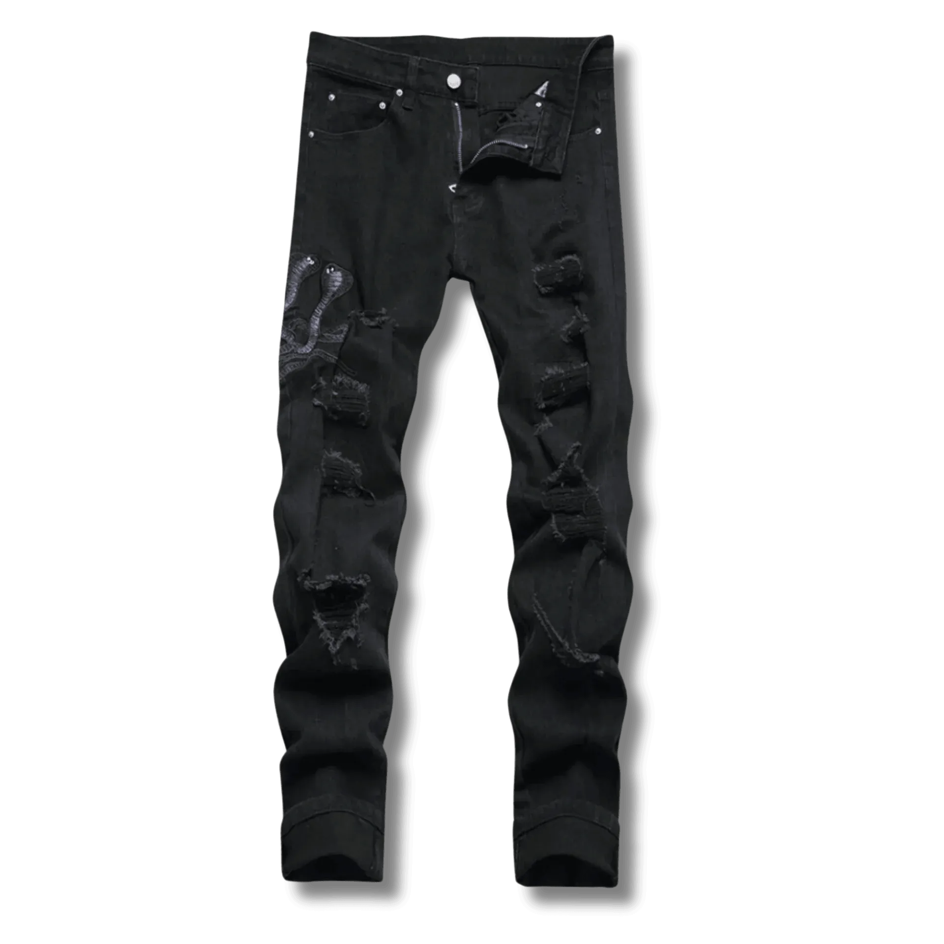 Black Python Jeans