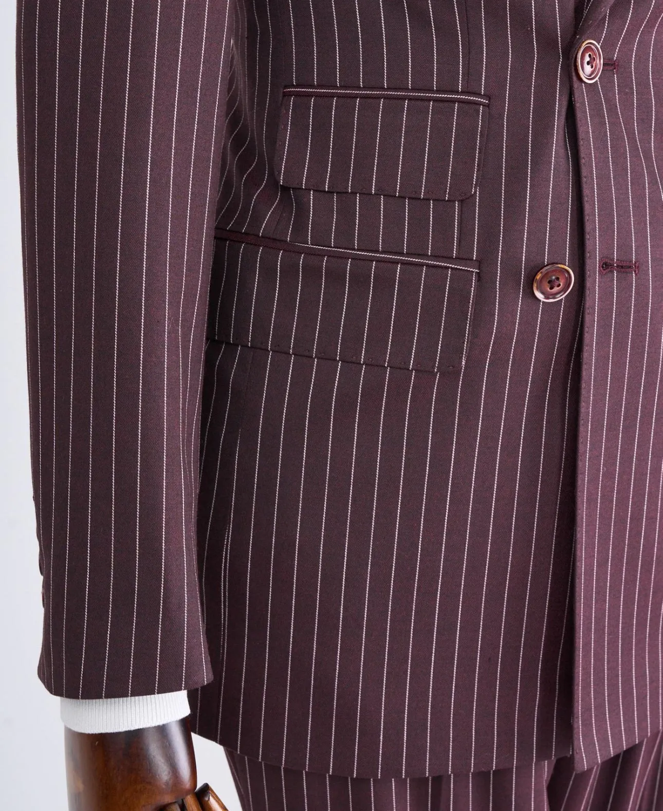 Bojoni Chicago Slim Fit Special Design Double Breasted Burgundy Suit