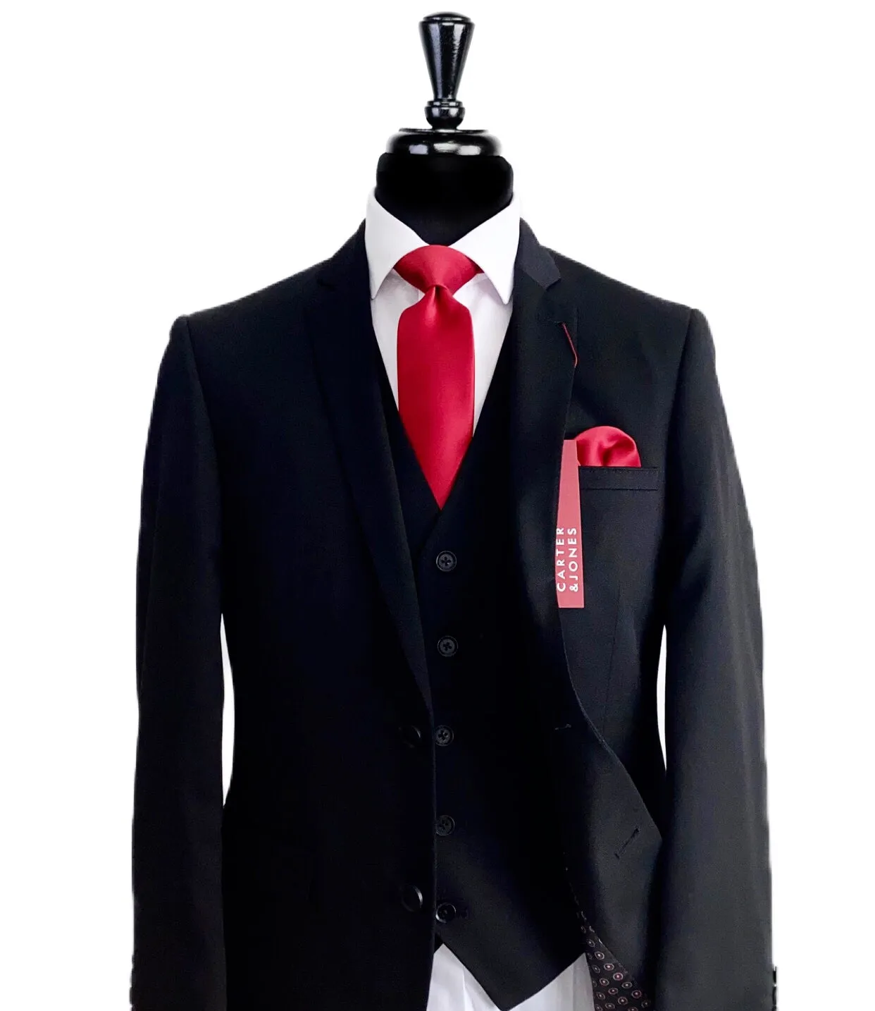 CARTER & JONES Black 3 Piece Suit