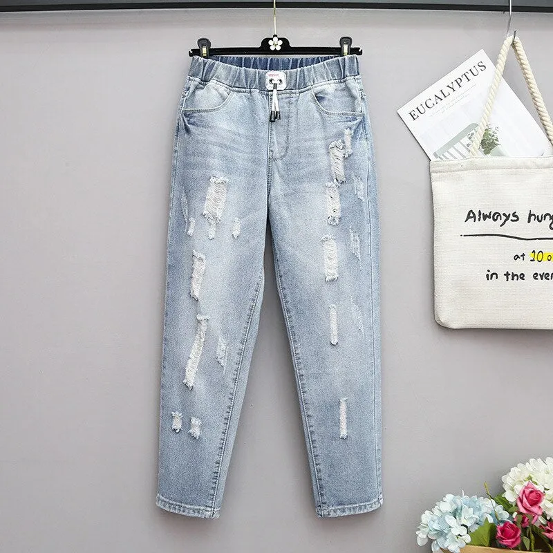 Casual Low Rise Ripped Jeans