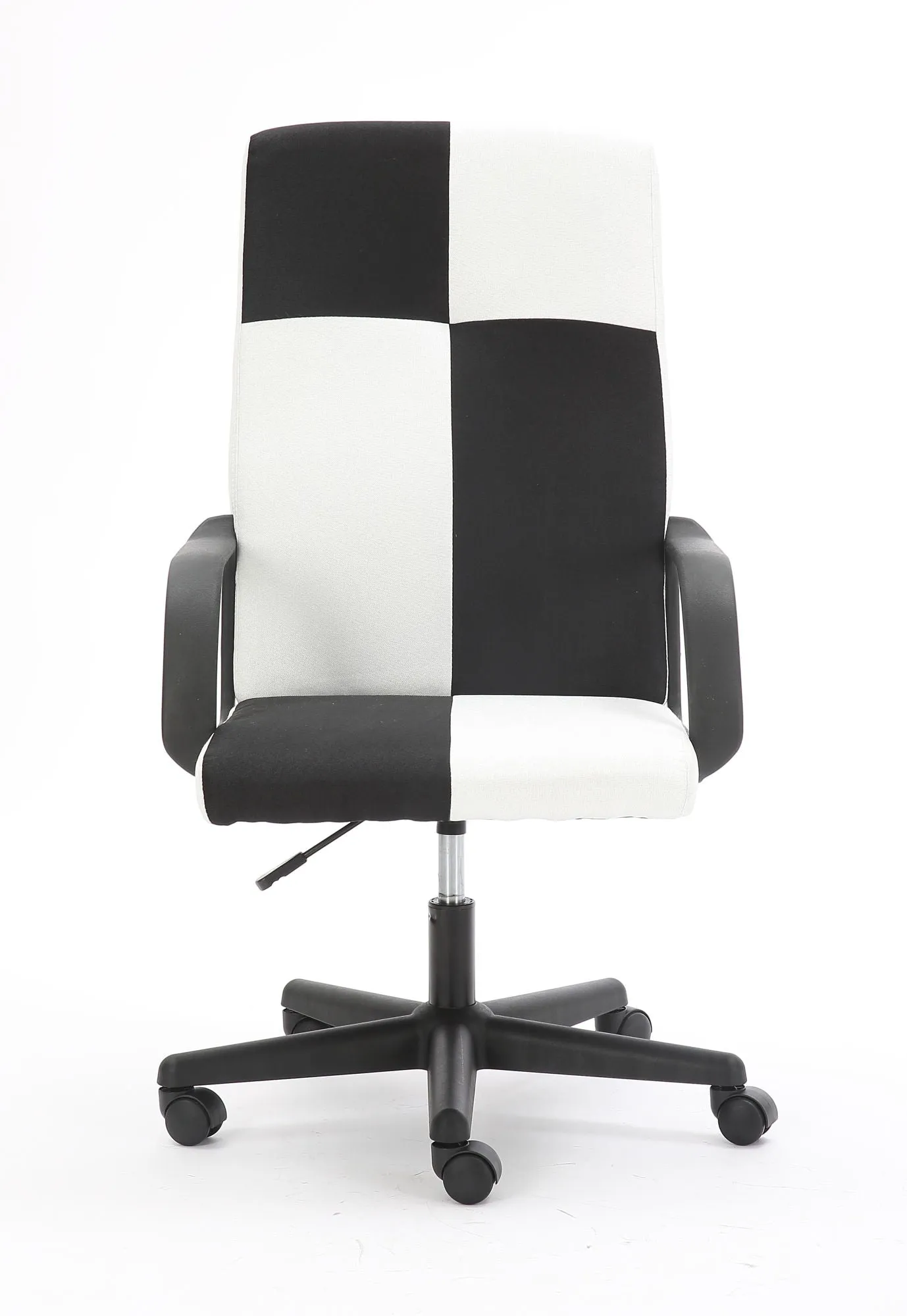 Chessboard office chair;  office chair with adjustable backrest armrest;  suitable for office;  dormitory and study (black and white)