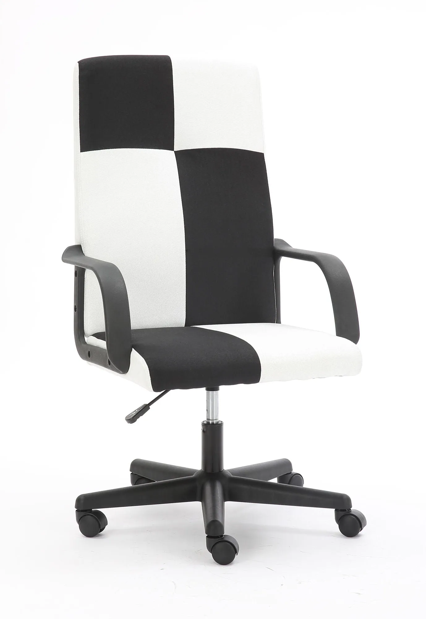 Chessboard office chair;  office chair with adjustable backrest armrest;  suitable for office;  dormitory and study (black and white)