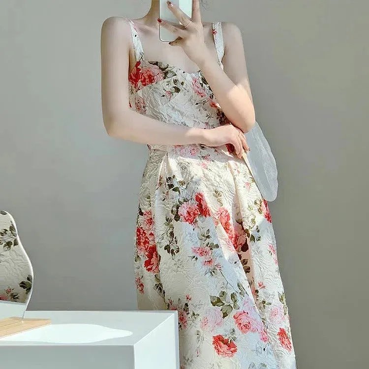 Chic Vintage Floral Print A-line Slip Dress