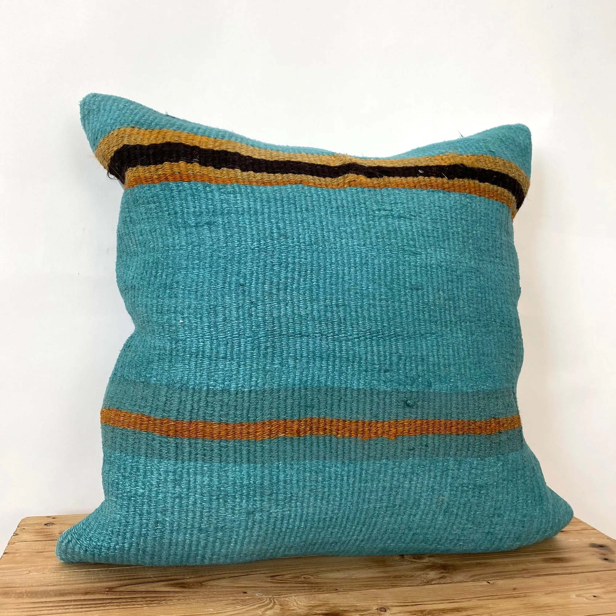 Chloris - Turquoise Hemp Pillow Cover