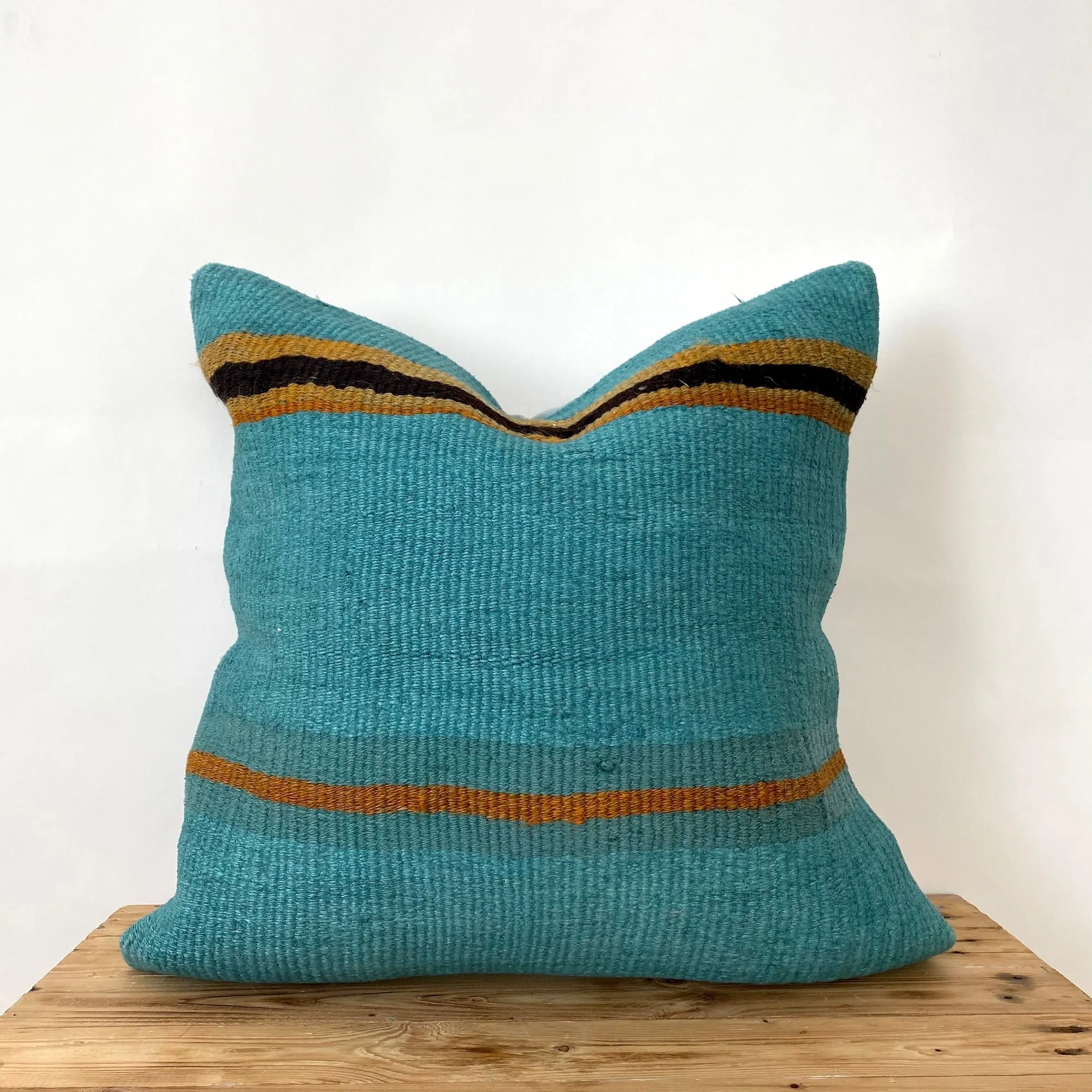 Chloris - Turquoise Hemp Pillow Cover