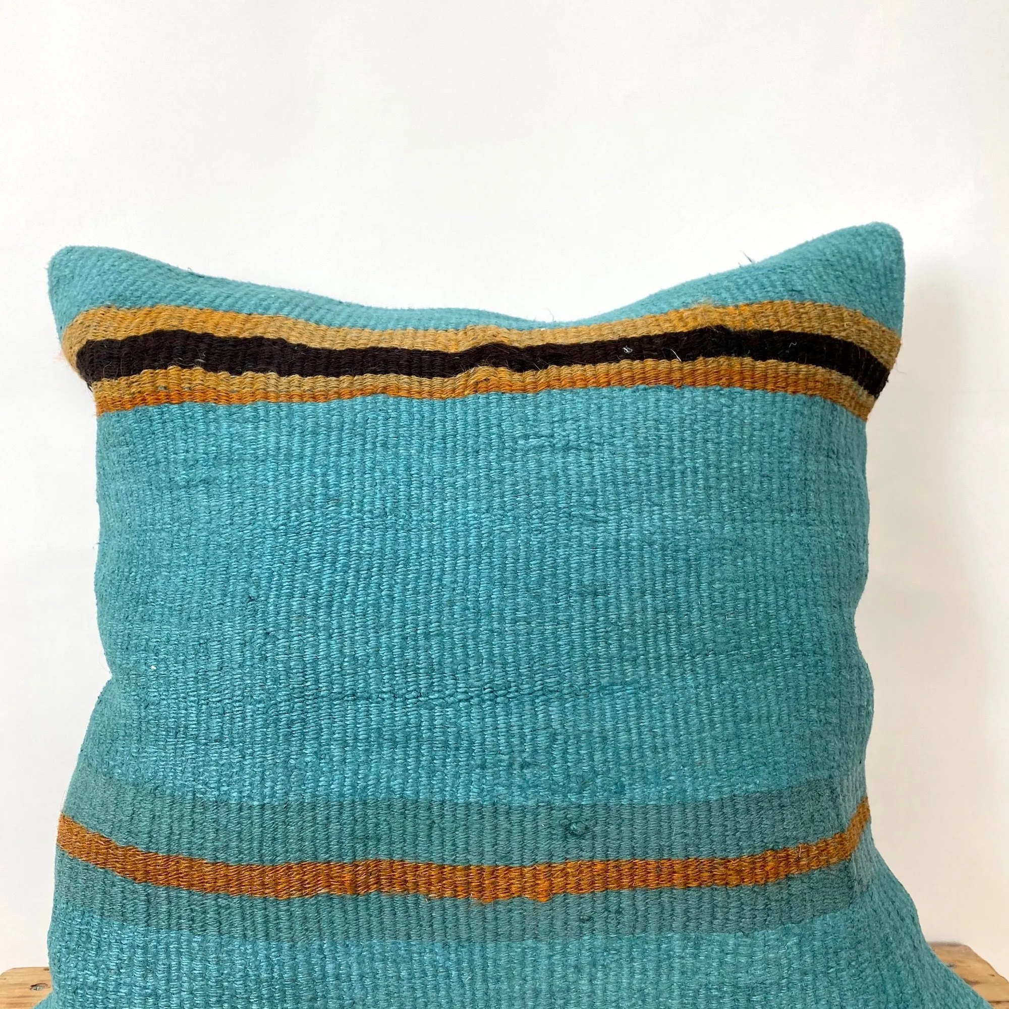 Chloris - Turquoise Hemp Pillow Cover