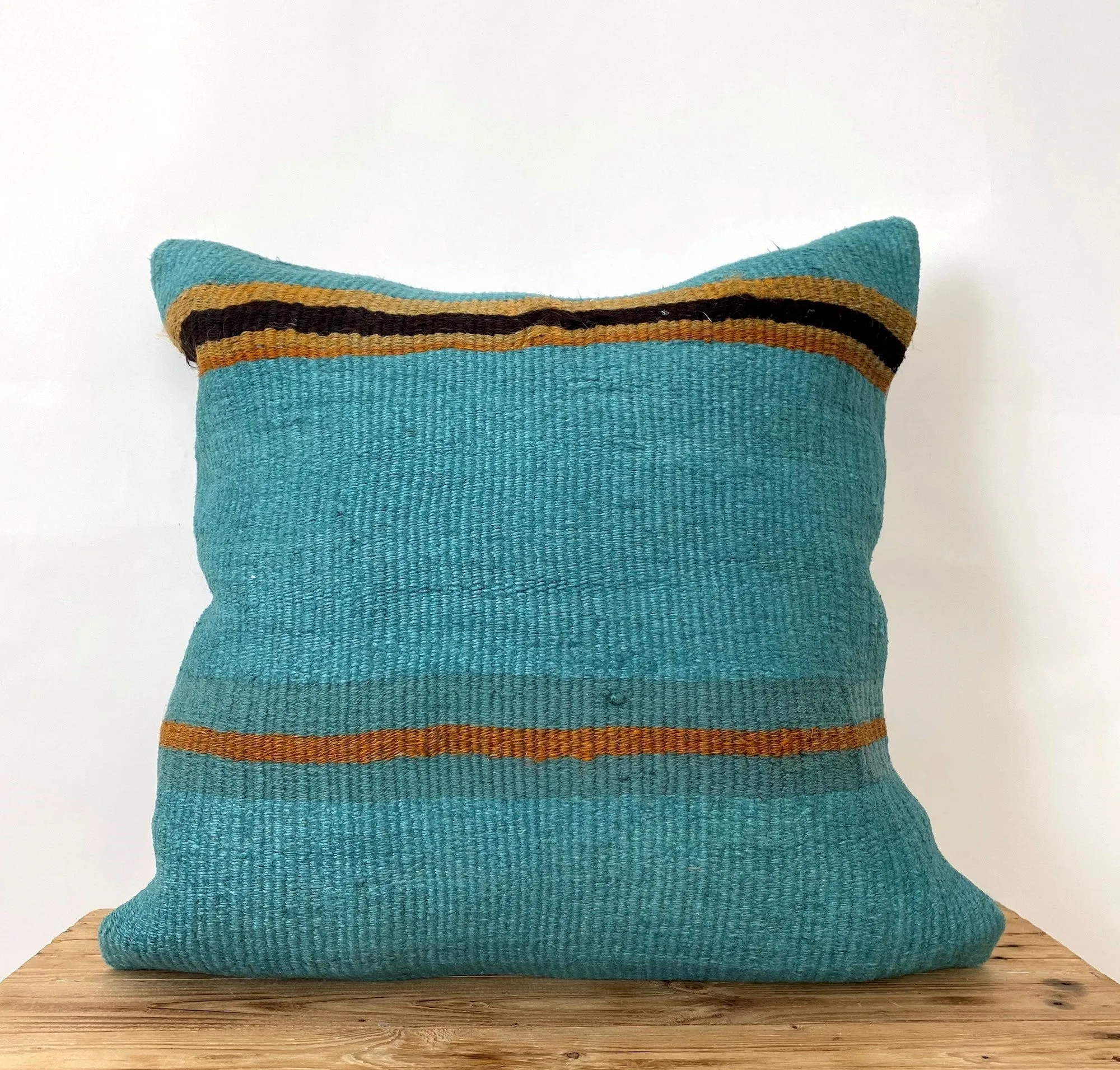 Chloris - Turquoise Hemp Pillow Cover