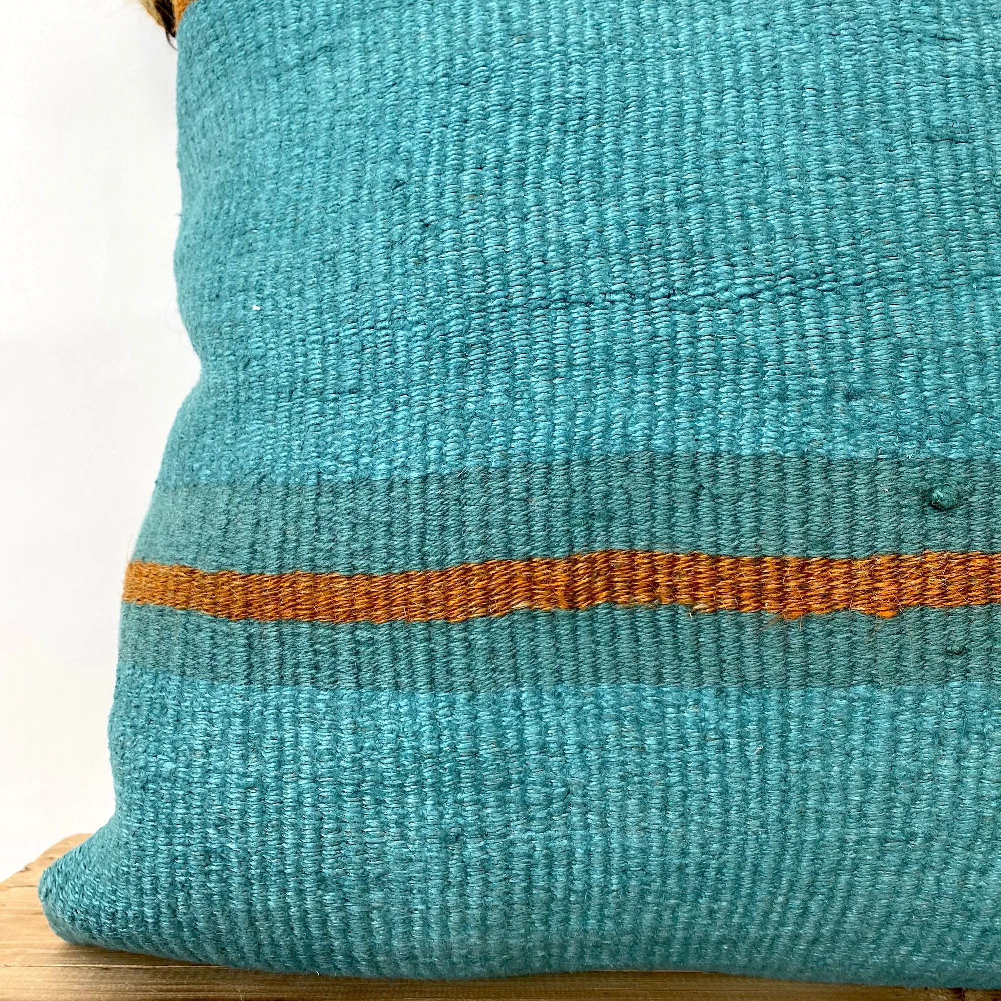 Chloris - Turquoise Hemp Pillow Cover