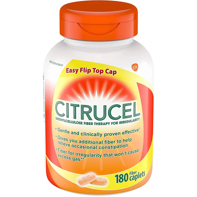 Citrucel Fiber Therapy Supplement For Regularity, Easy-to-Swallow 180 Caplets