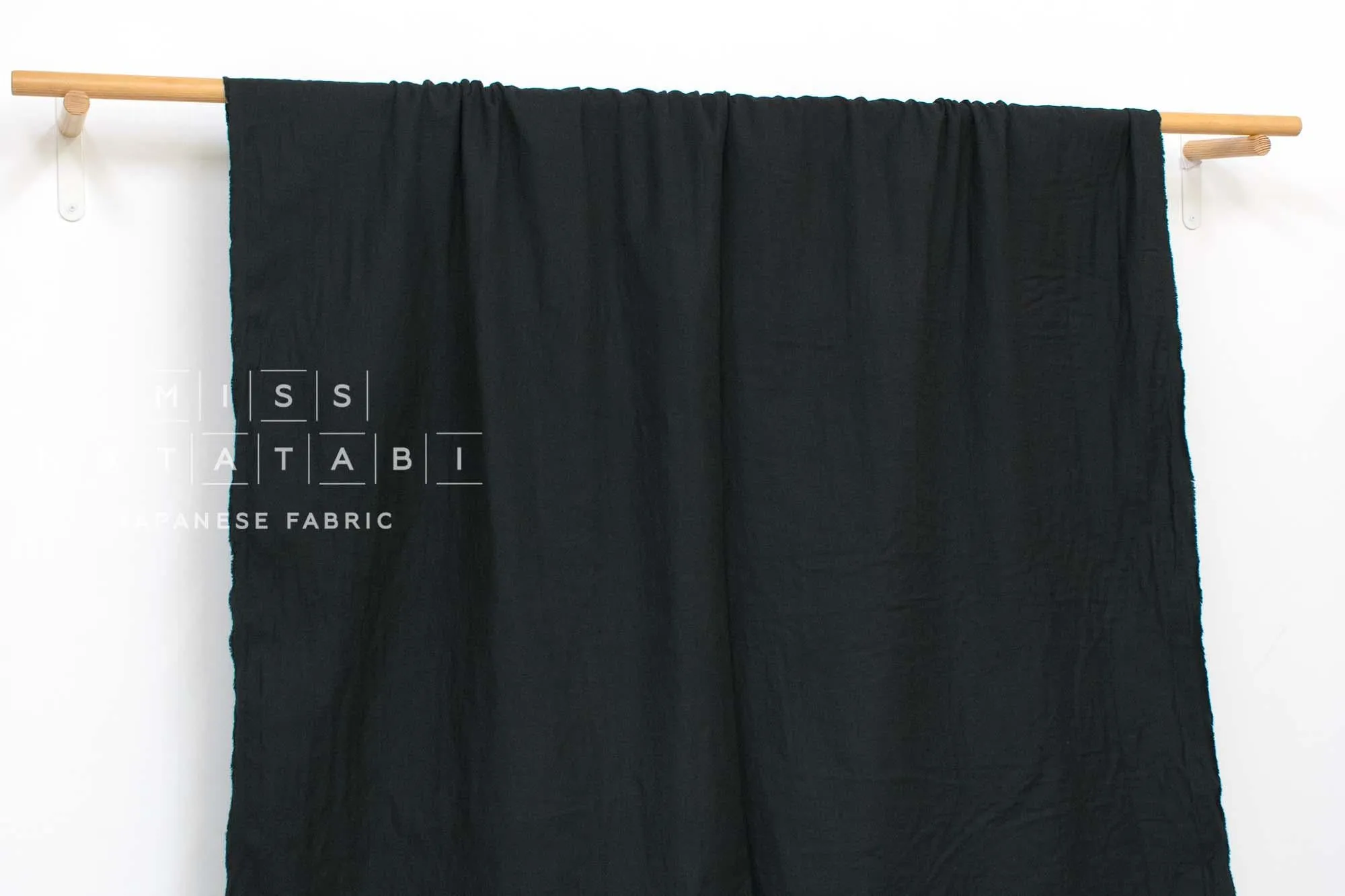 Cotton Solid Double Face Twill   Gauze - black