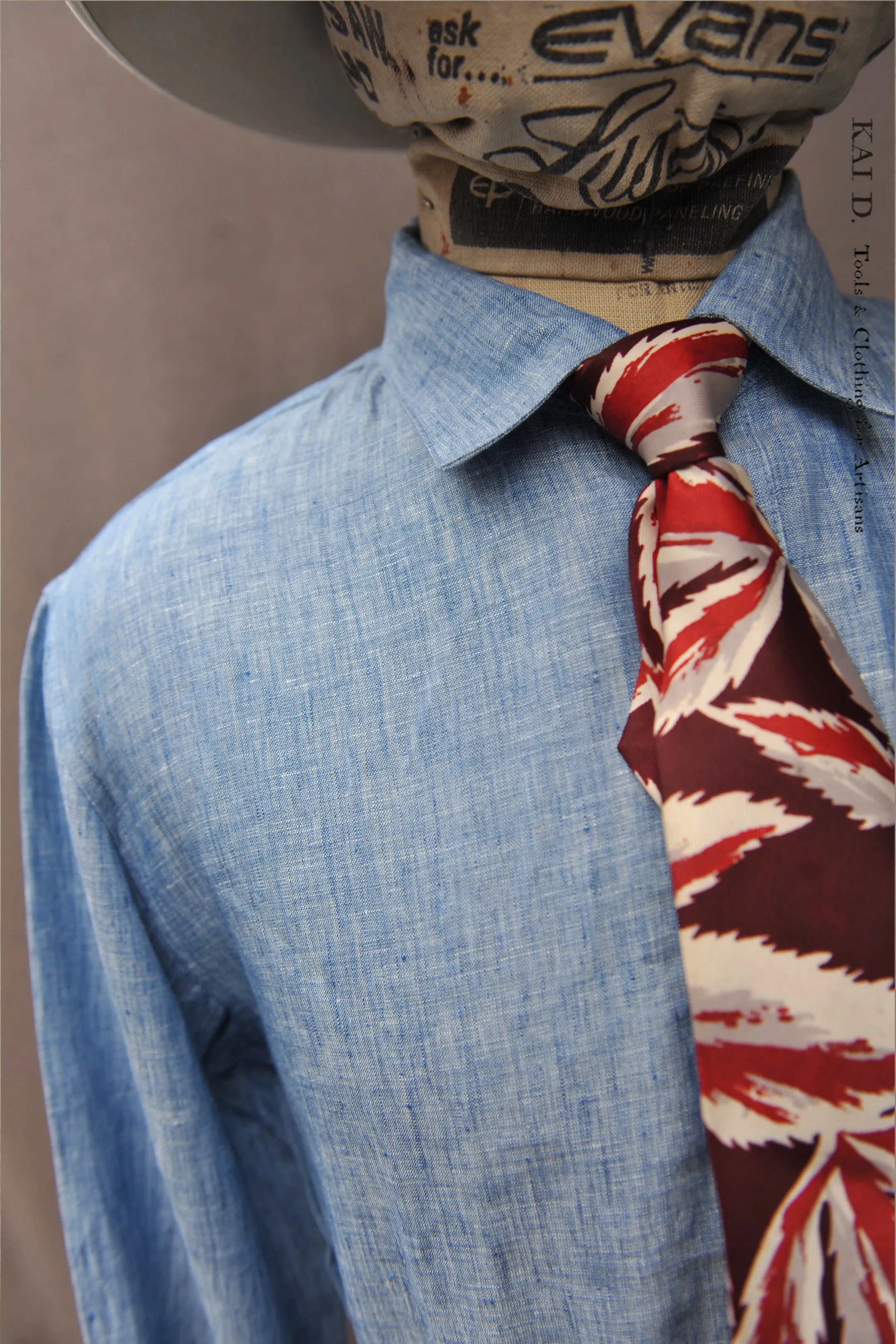 Delancey Shirt - Chambray Linen - Chambray Blue - L, XL