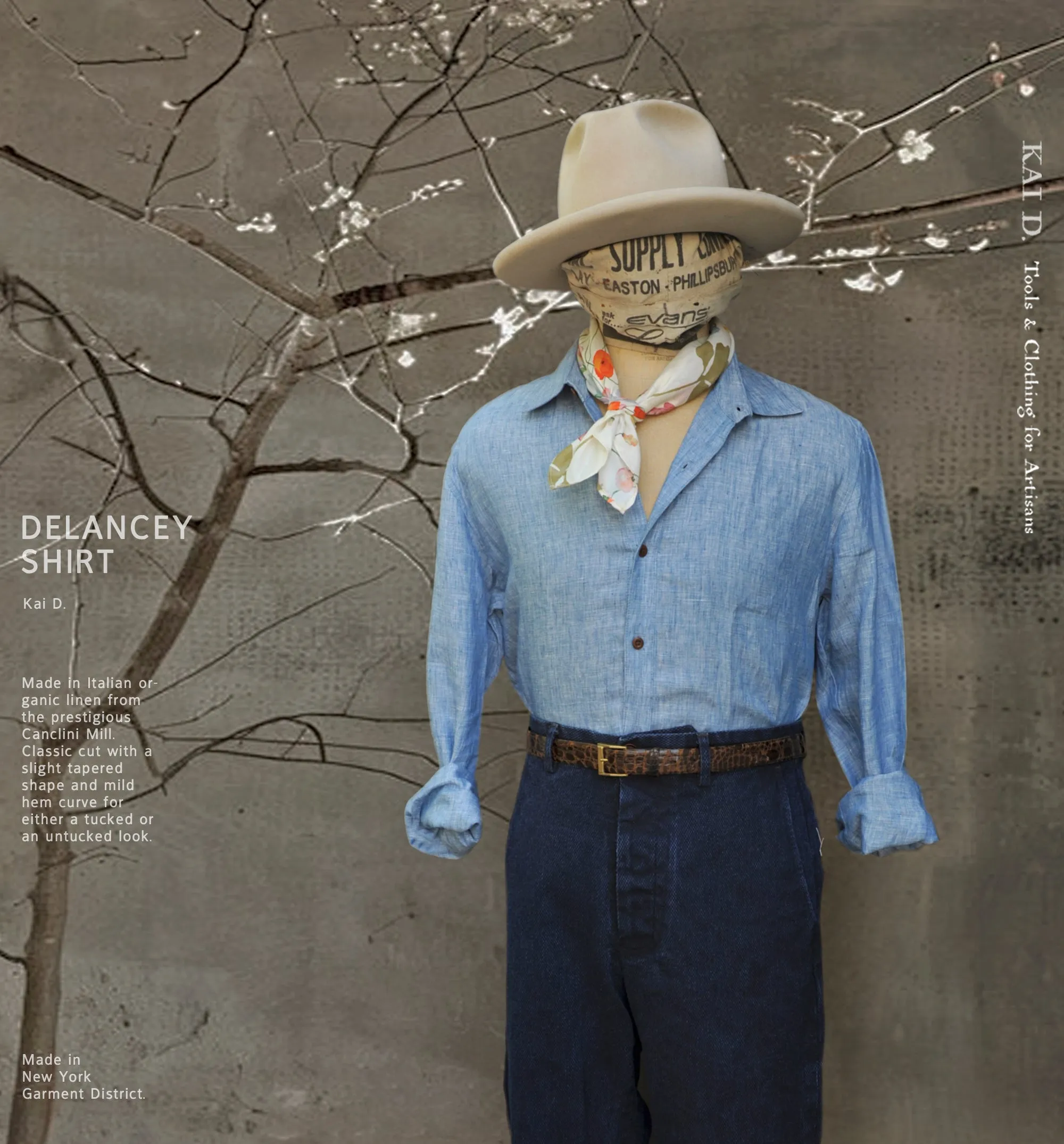 Delancey Shirt - Chambray Linen - Chambray Blue - L, XL