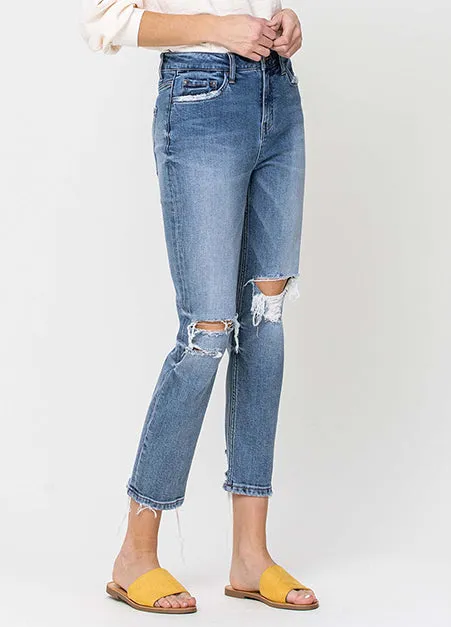 Distressed Gleams Stretch Boyfriend Jeans