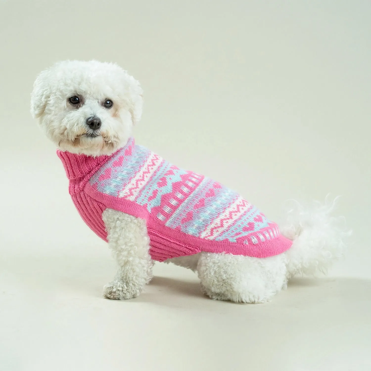 Dog Sweater - Bubble Gum Alpaca Dog Sweater