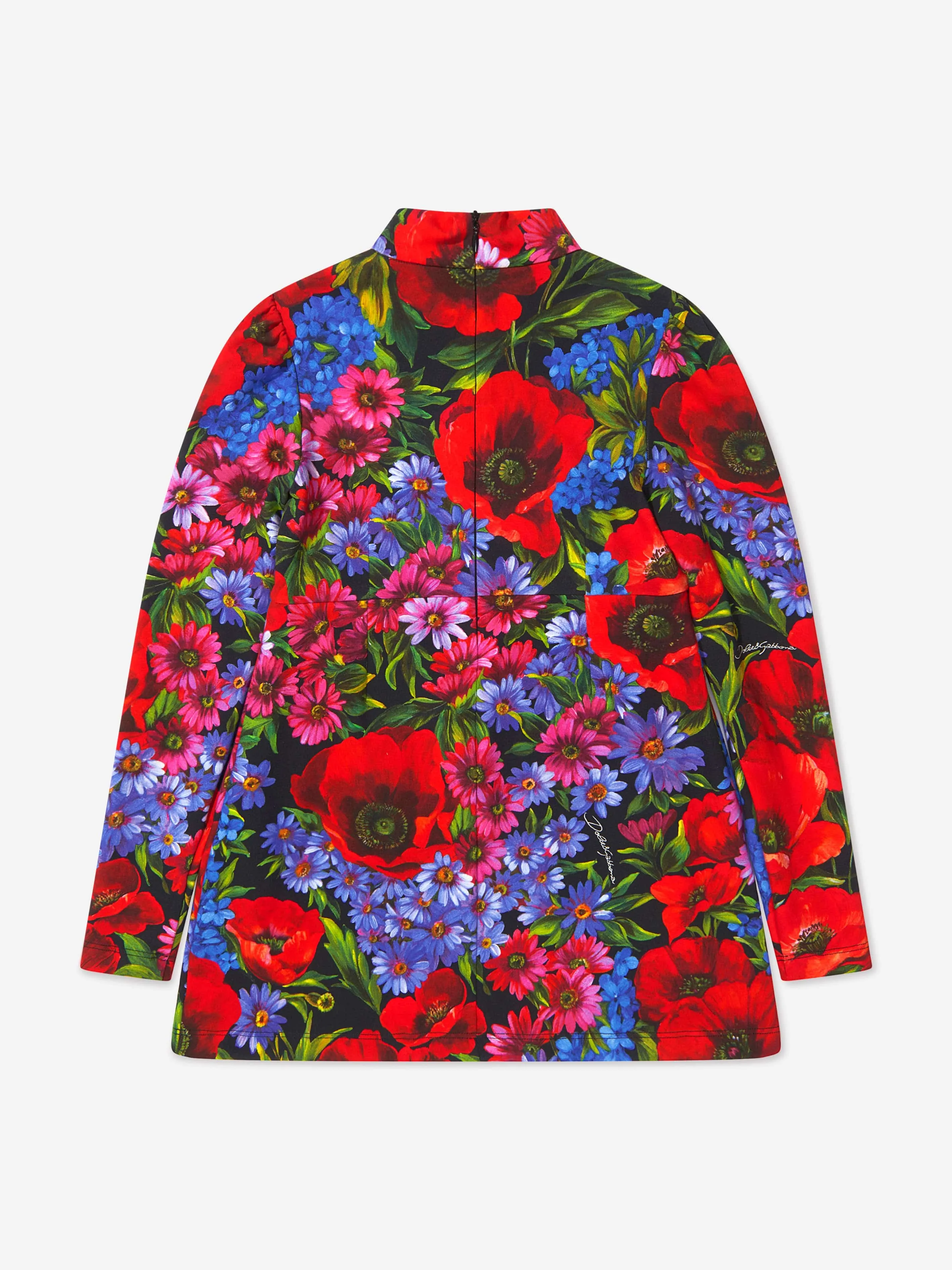 Dolce & Gabbana Girls Floral Print Long Sleeve Dress