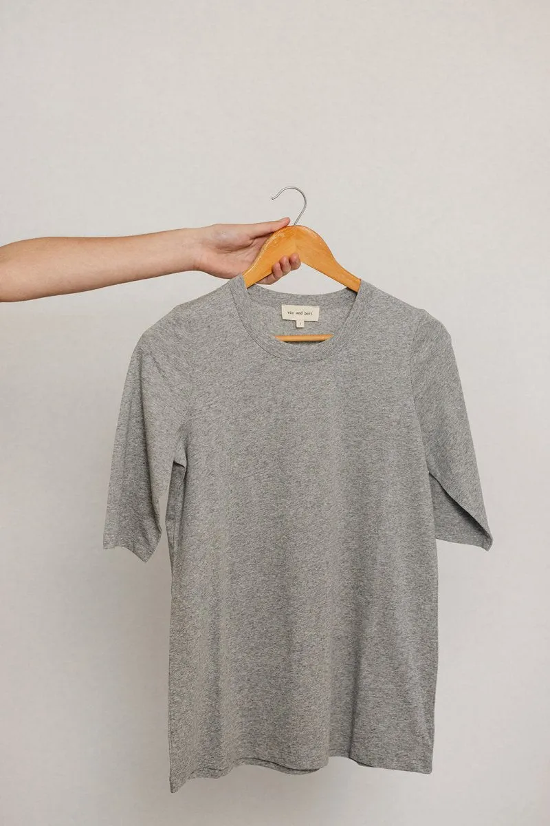 Elbow-Length Cotton T-Shirt