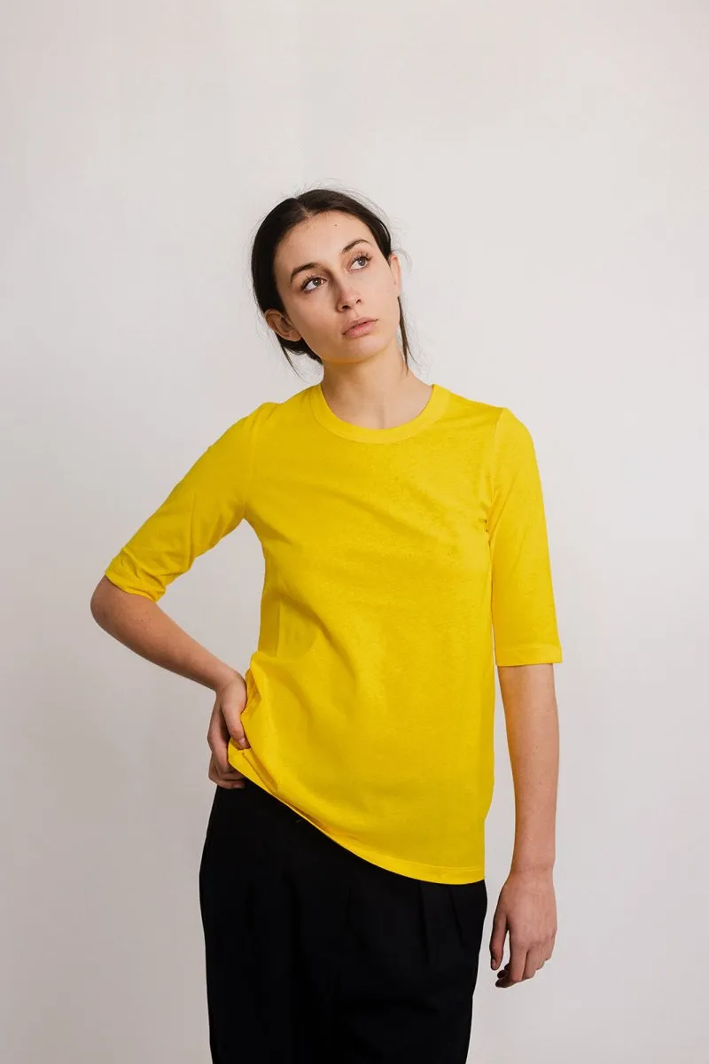 Elbow-Length Cotton T-Shirt