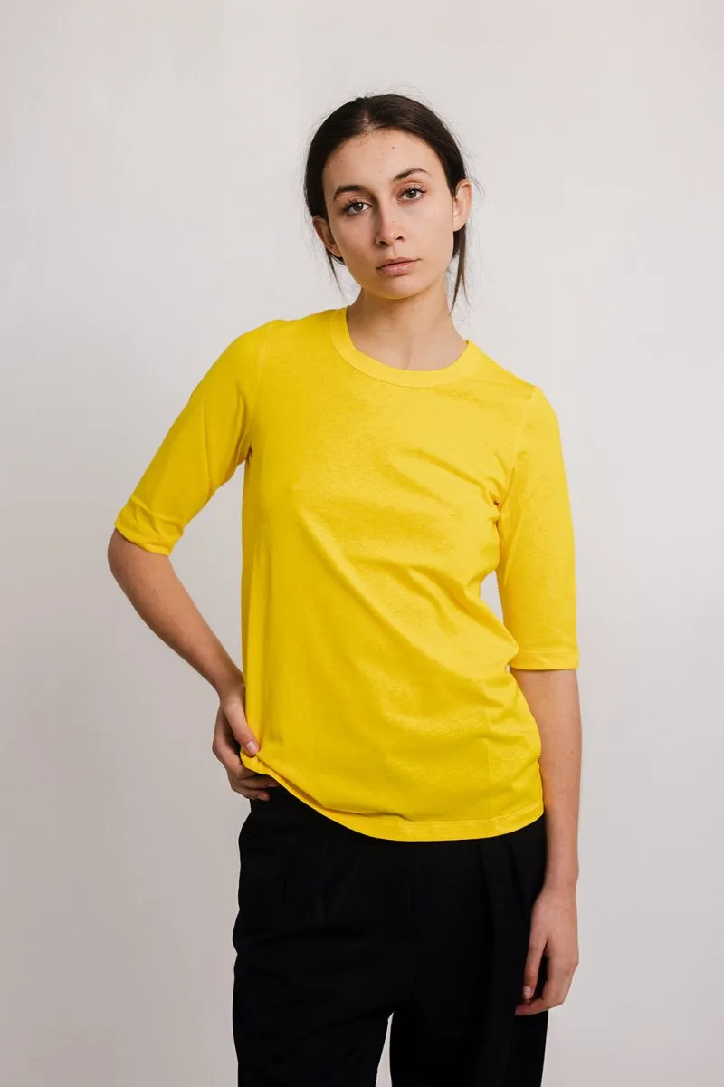 Elbow-Length Cotton T-Shirt