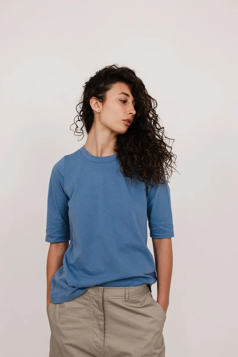 Elbow-Length Cotton T-Shirt