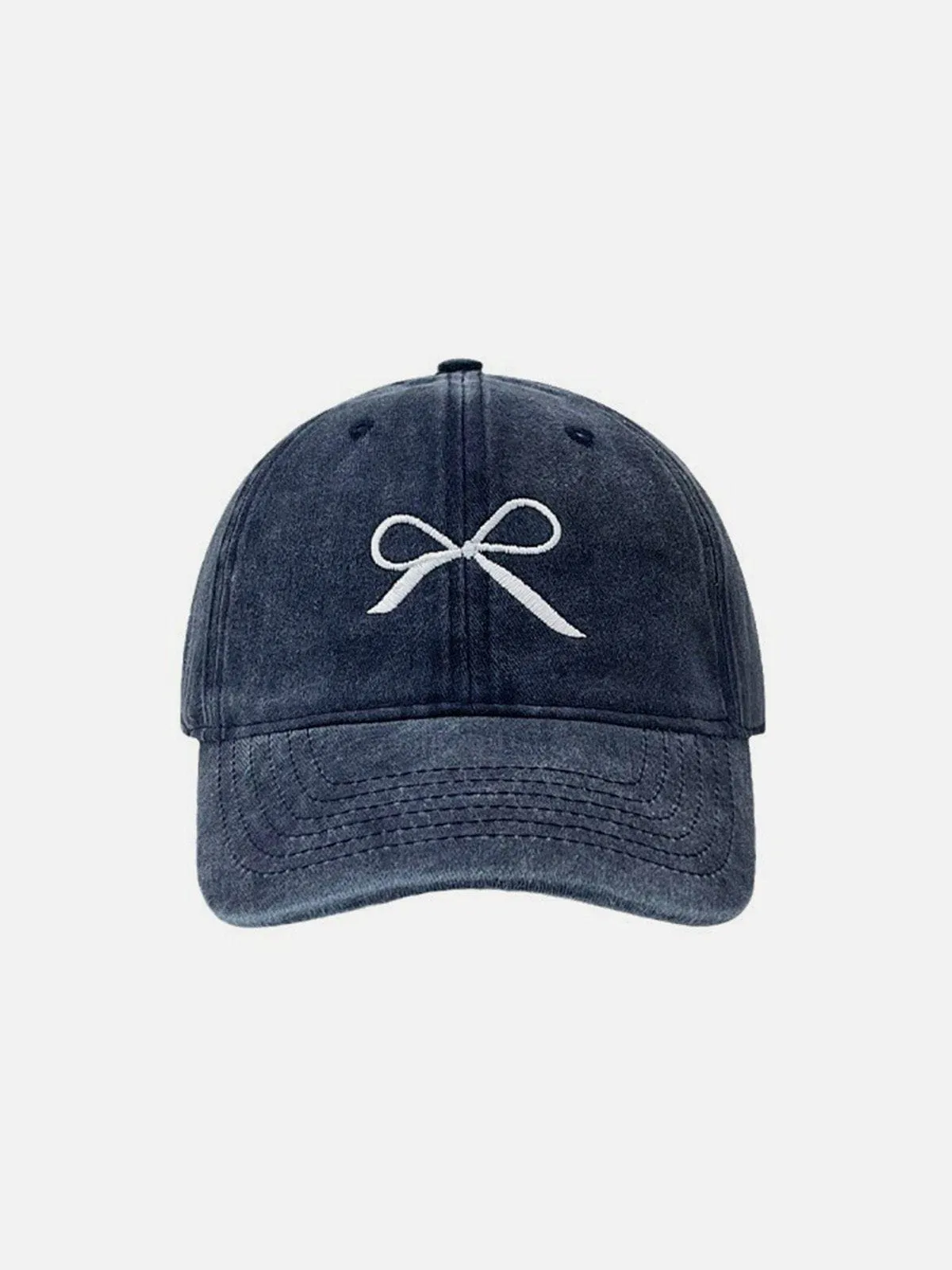 Embroidery Bow Washed Hat