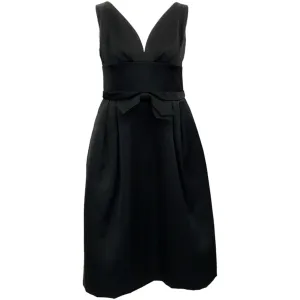 Escada Black Silk Sleeveless Evening Dress with Bow