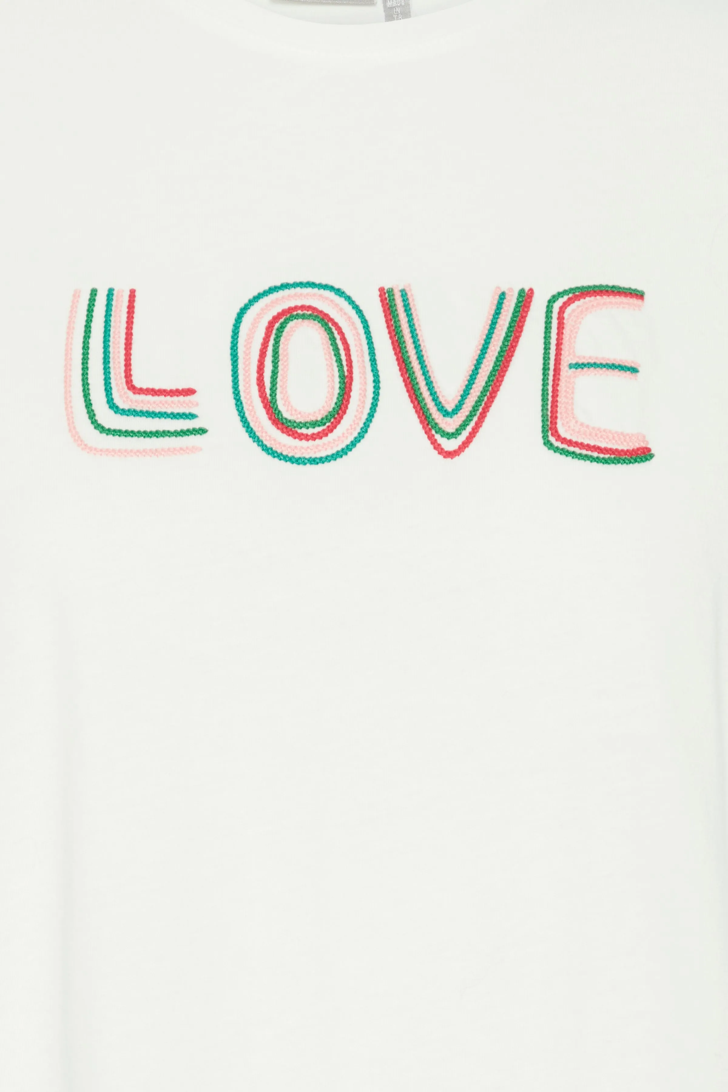 Fransa Cotton Love Logo Round Neck Short Sleeve T Shirt