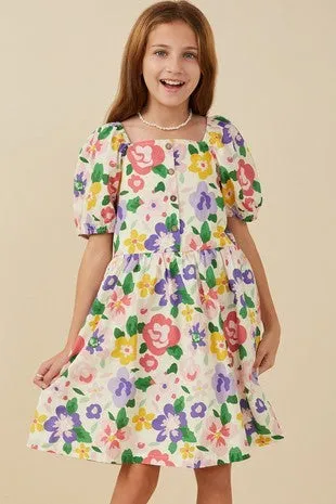 Girls' Square Neck Dress