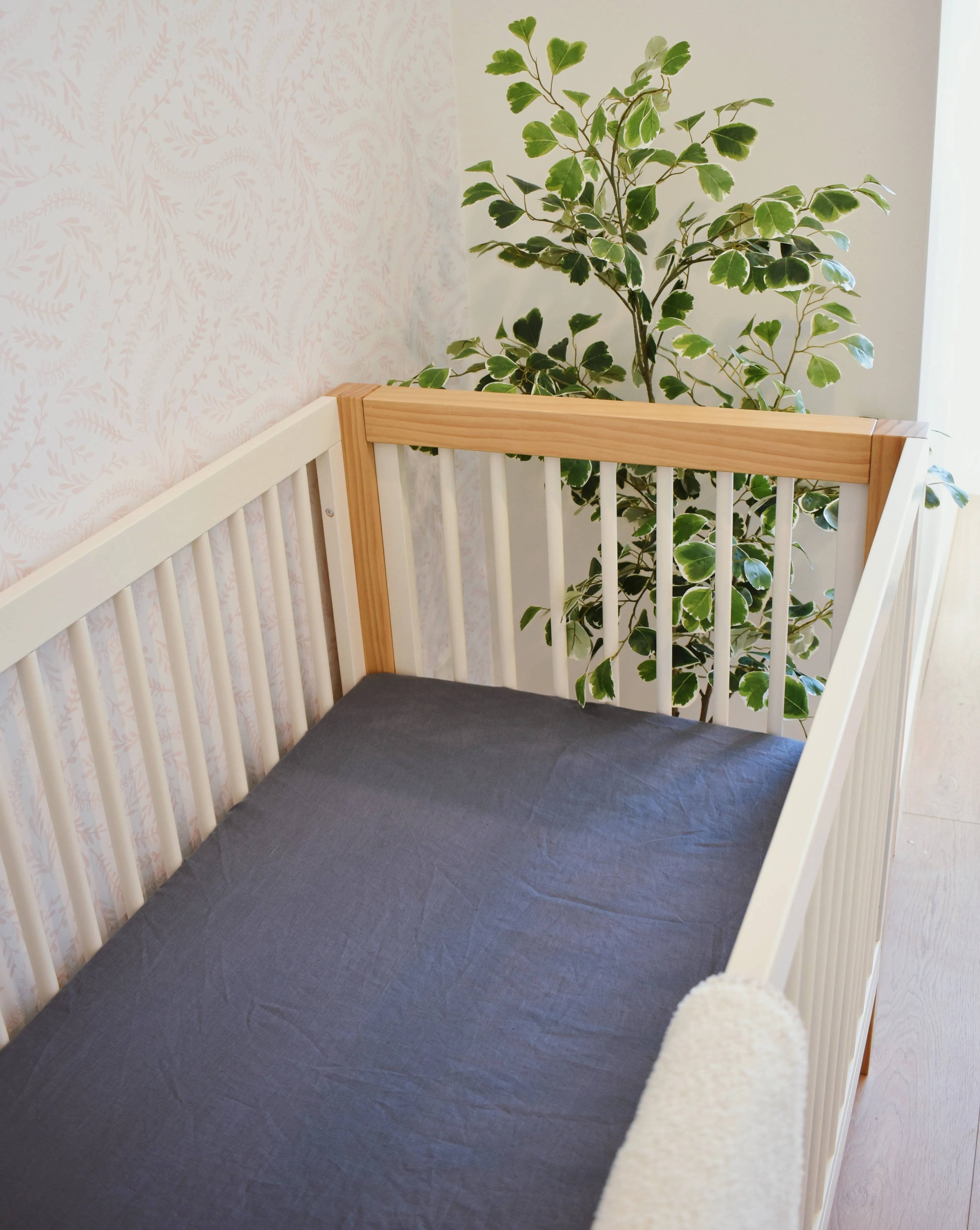 Hemp Crib Sheet in Night Swim