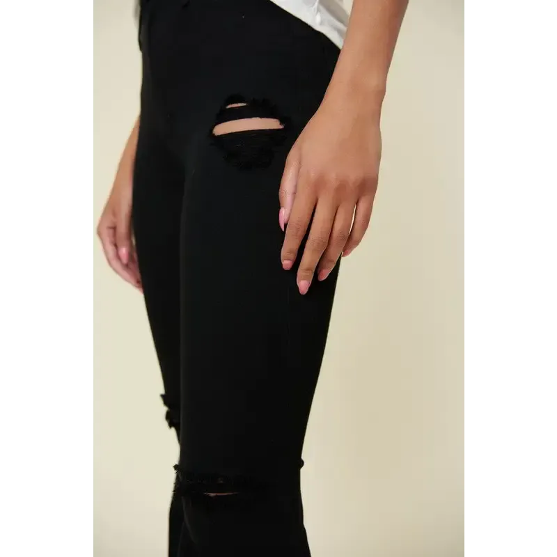 High Rise Flare Black Jeans