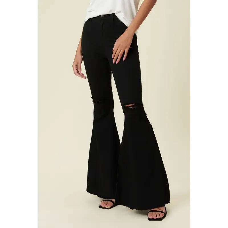 High Rise Flare Black Jeans