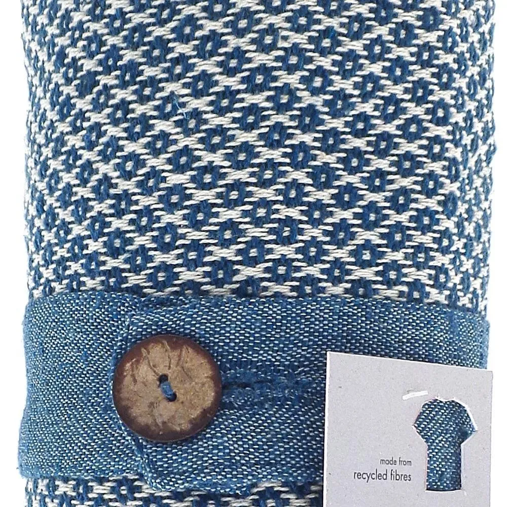 Ikon Recycled Cotton Throw - Blue