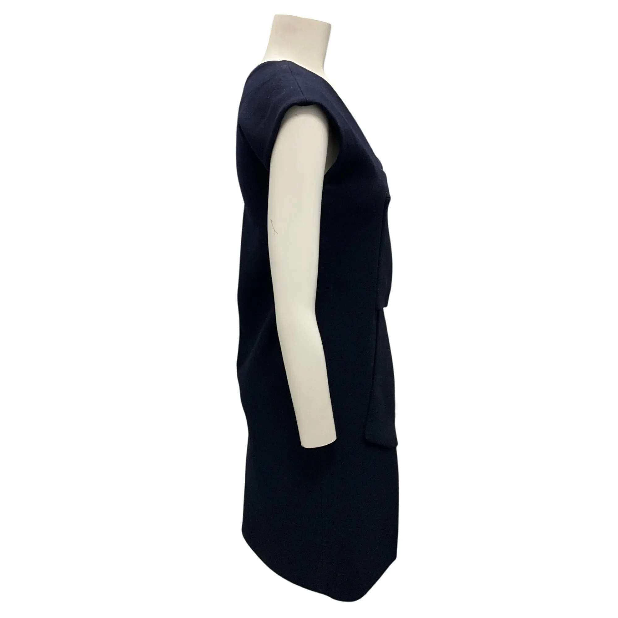 Jacquemus Navy Blue Asymmetric Wool Dress