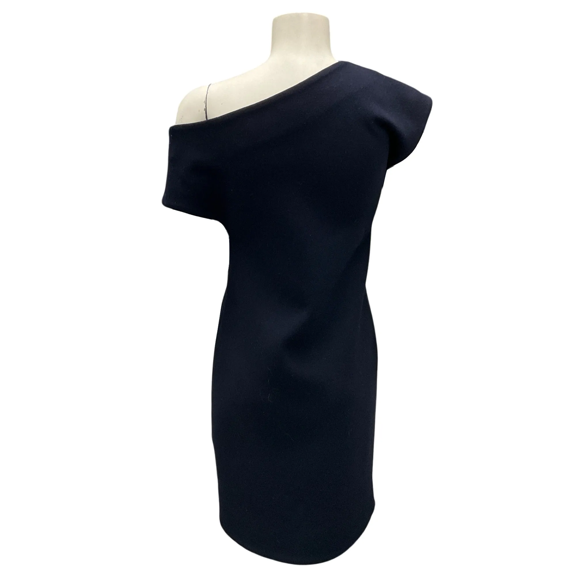 Jacquemus Navy Blue Asymmetric Wool Dress