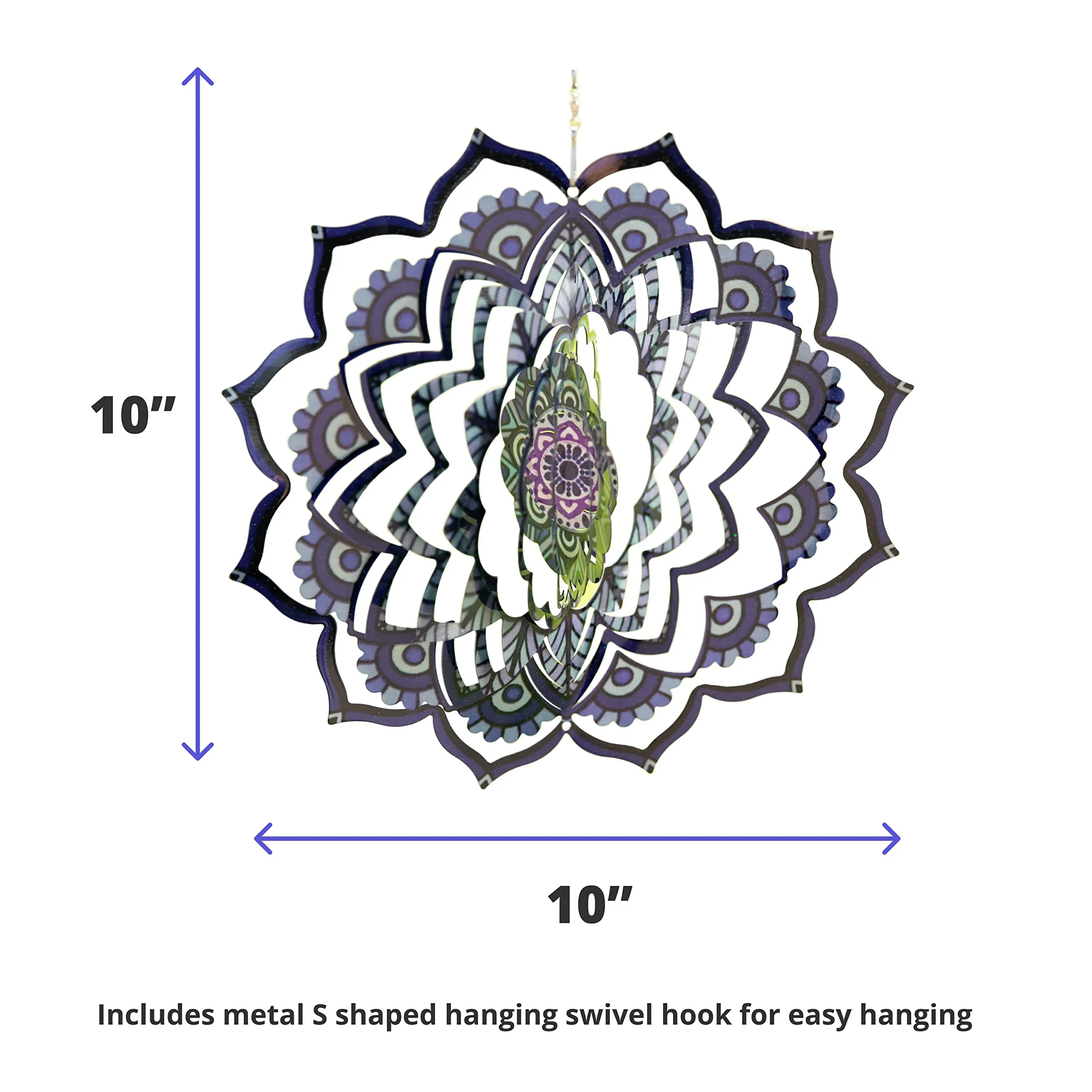 Kinetic 3D Metal Outdoor Garden Decor Wind Spinner (Mandala