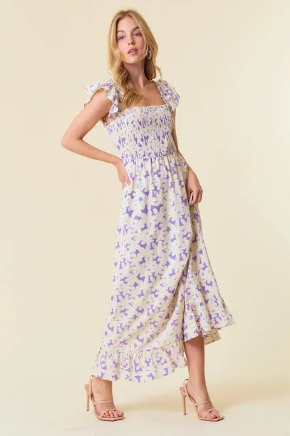 Lilah Smocked Floral Midi Dress