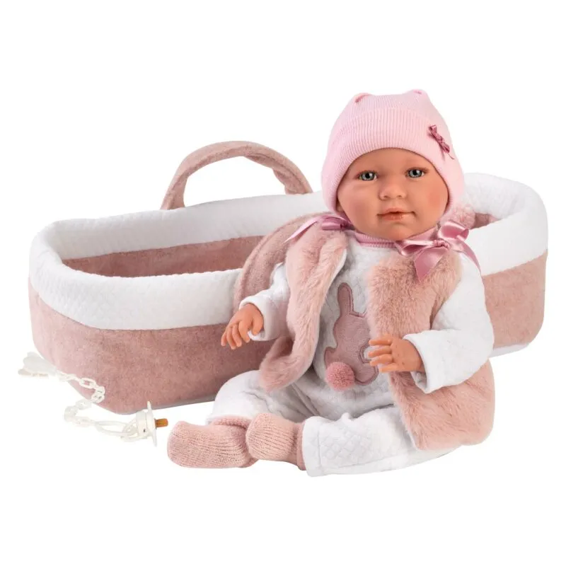 Llorens - Baby Girl Doll & Baby Carrier: Mimi 40cm (Mechanism Optional)