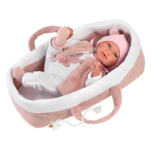 Llorens - Baby Girl Doll & Baby Carrier: Mimi 40cm (Mechanism Optional)