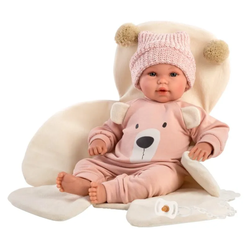 Llorens - Baby Girl Doll with Bear-Themed Blanket, Clothing & Accessories 36cm (Mechanism Optional)