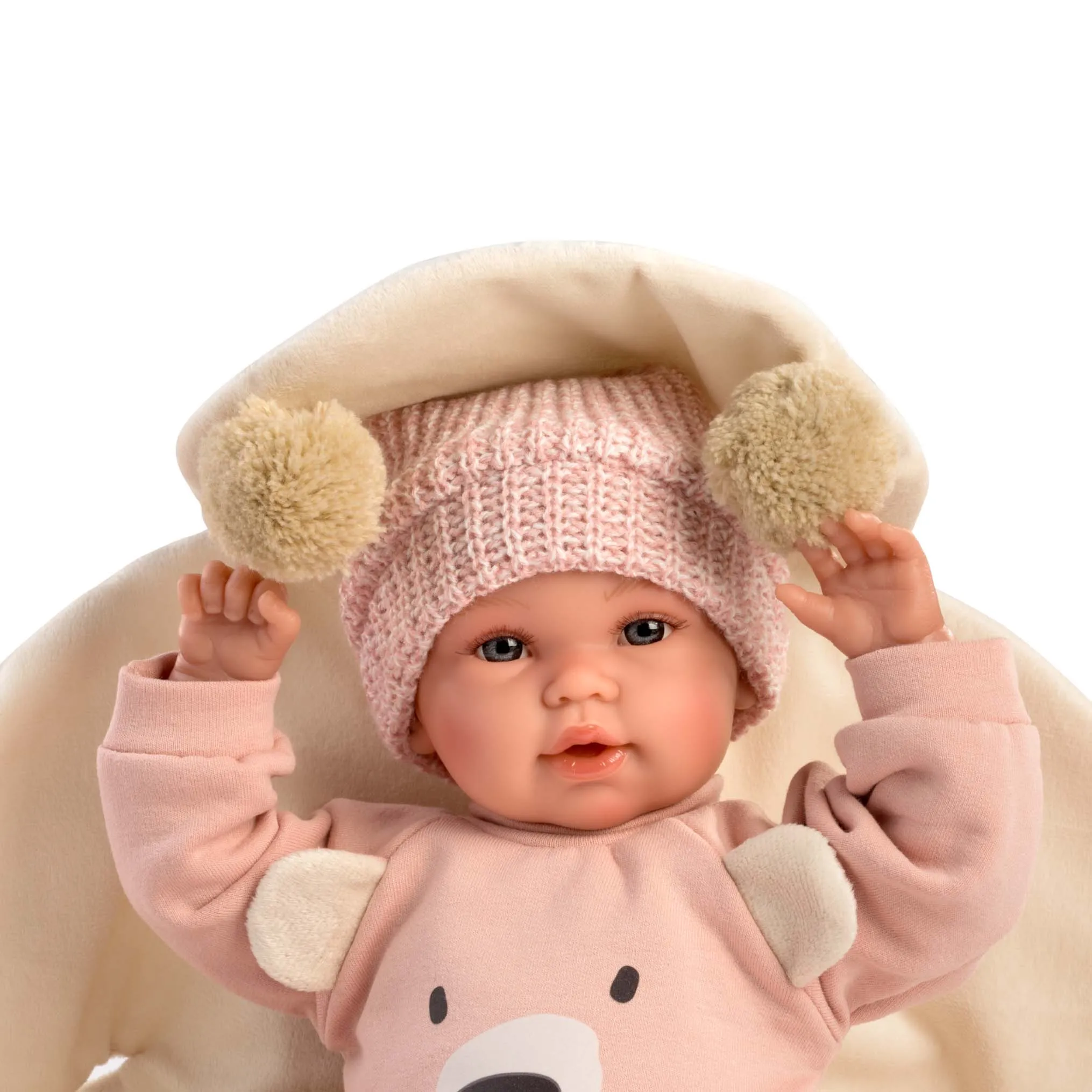 Llorens - Baby Girl Doll with Bear-Themed Blanket, Clothing & Accessories 36cm (Mechanism Optional)