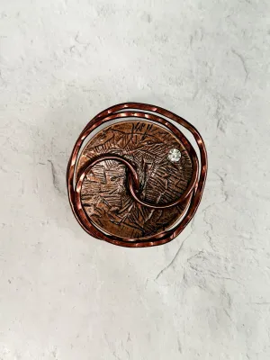 Lotus Magnet Brooch, Copper/Copper