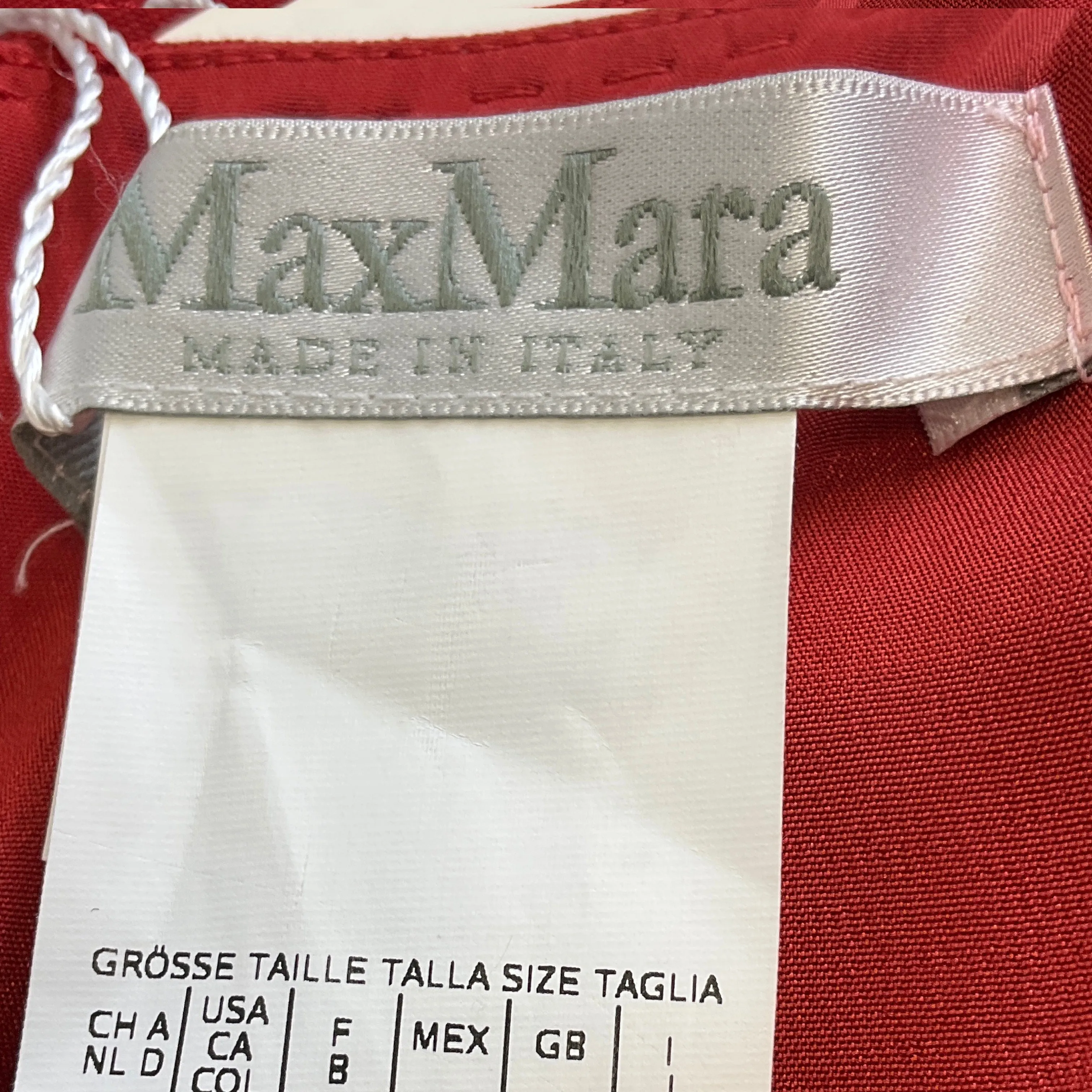 Max Mara Red Short Sleeved Wool Midi Dress