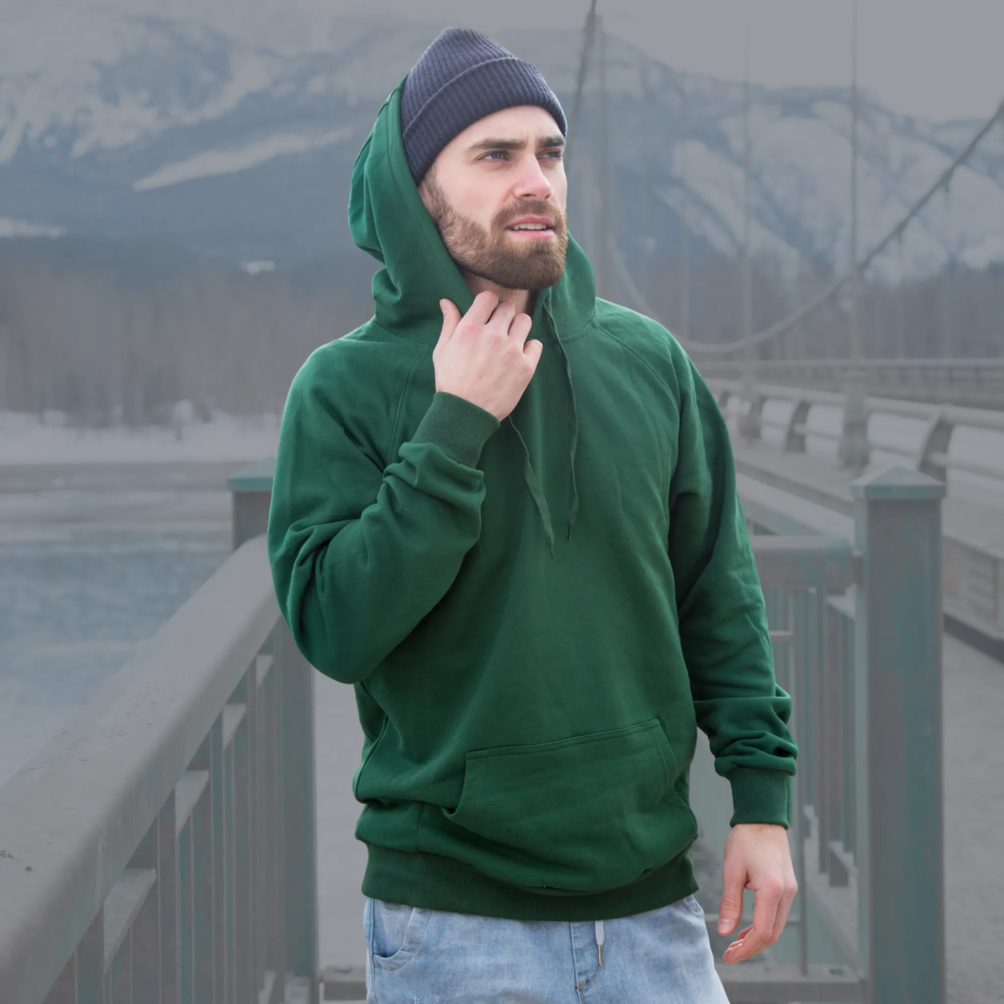 Mens Blank Hemp Hoodie